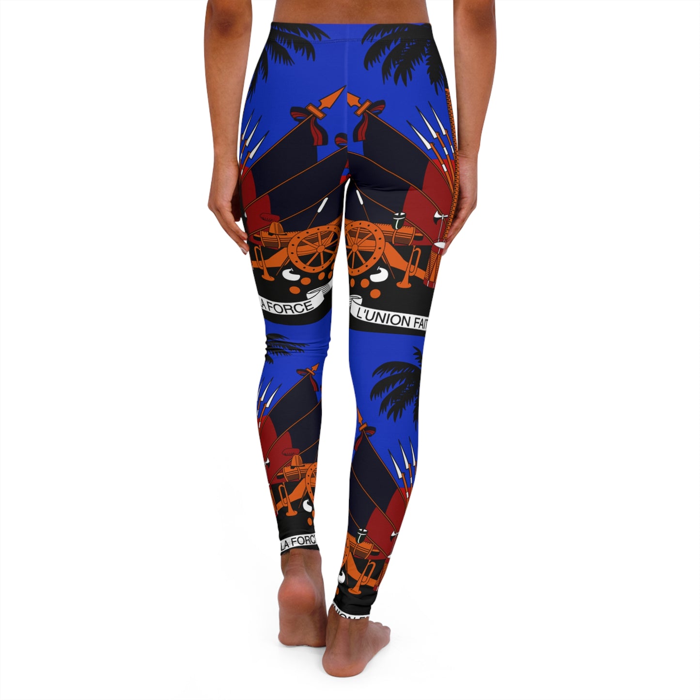 Bold Caribbean Print Women's Spandex Leggings - Perfect for Activewear and Casual Outings