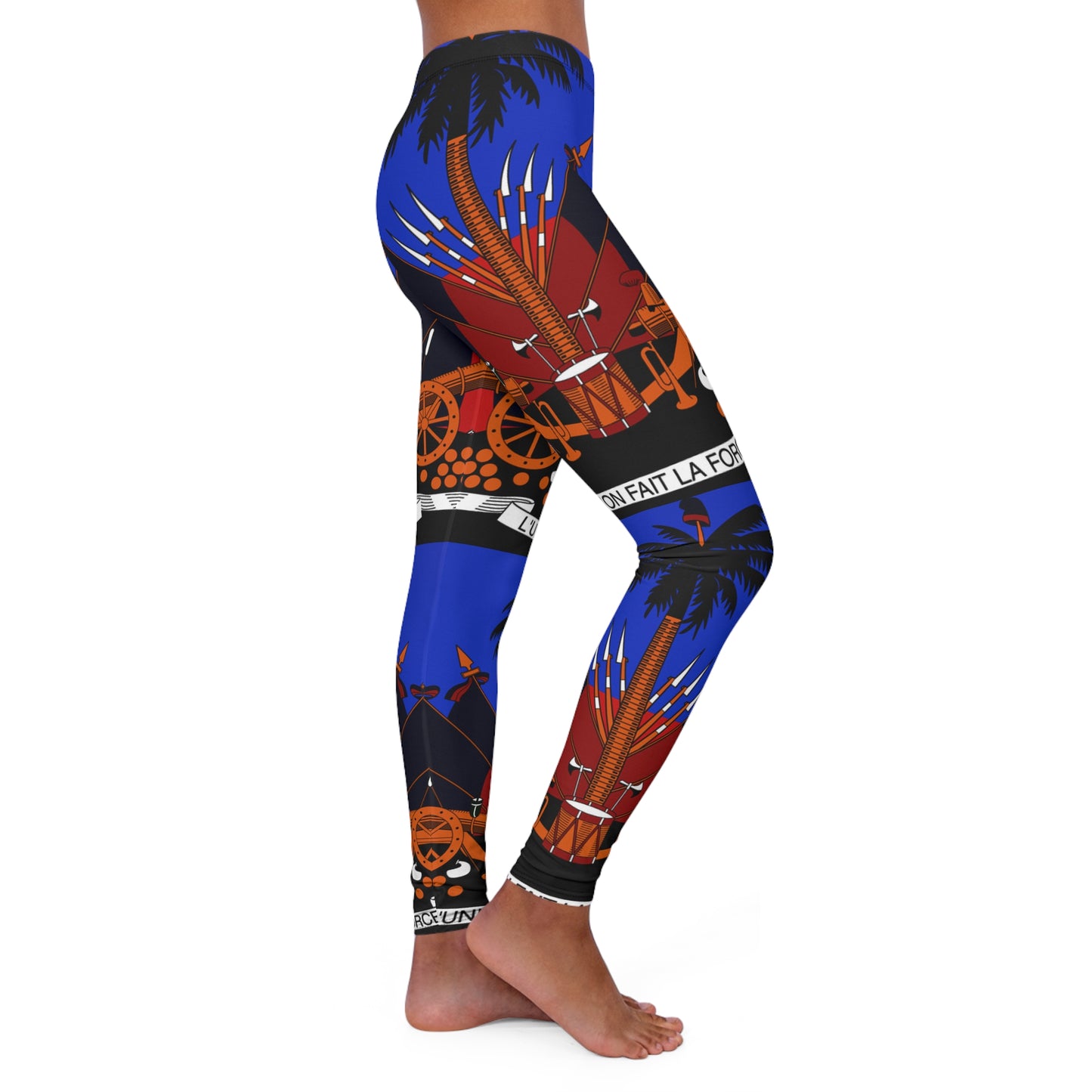 Bold Caribbean Print Women's Spandex Leggings - Perfect for Activewear and Casual Outings