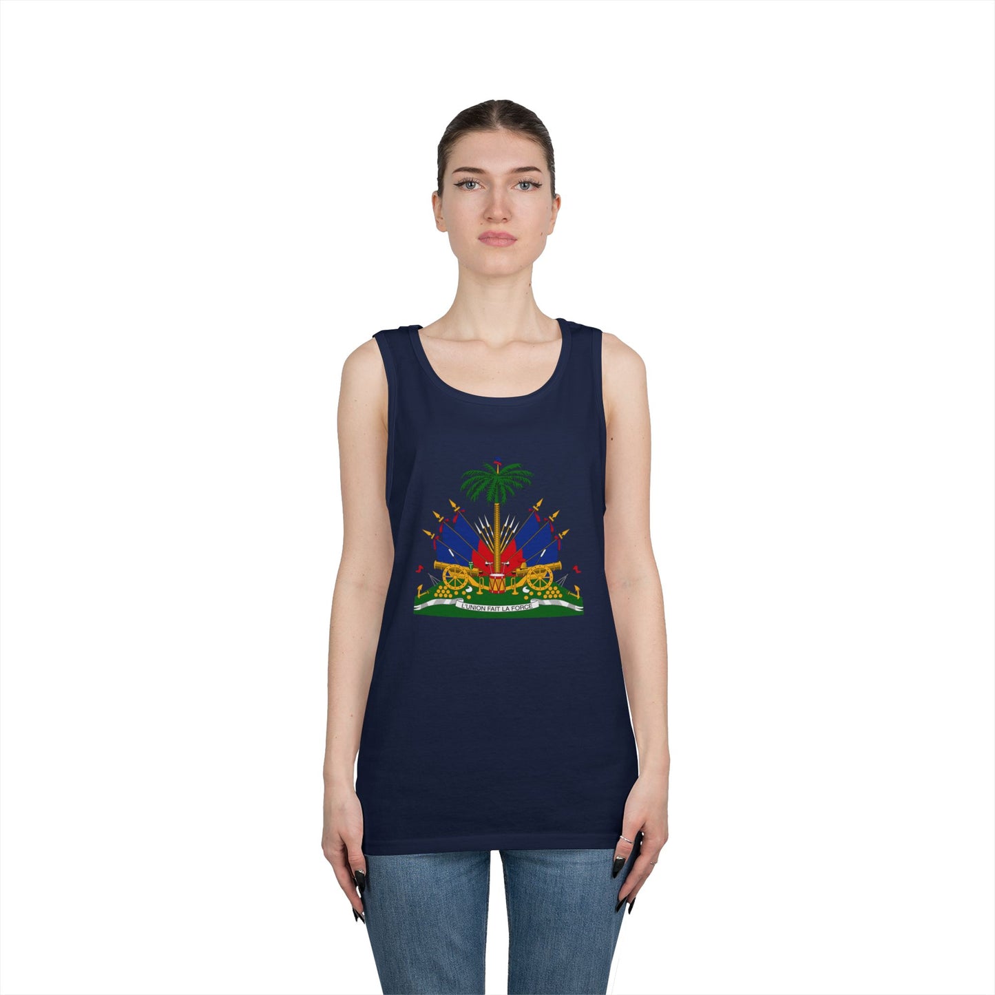 Haitian Pride Tank Top - Unisex Heavy Cotton, Beachwear, Summer Style, Festival Shirt, Gift for Him/Her, Cultural Apparel