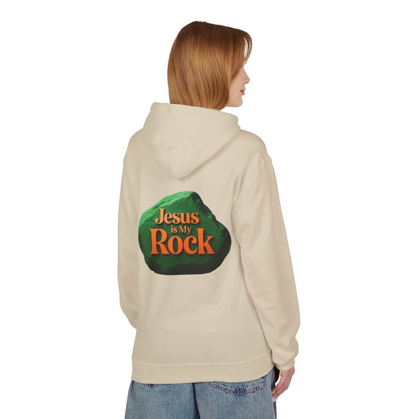 Jesus is My Rock Unisex Fleece Hoodie - Inspirational Comfort for All