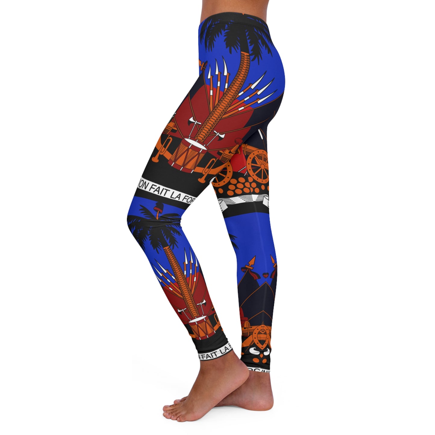 Bold Caribbean Print Women's Spandex Leggings - Perfect for Activewear and Casual Outings