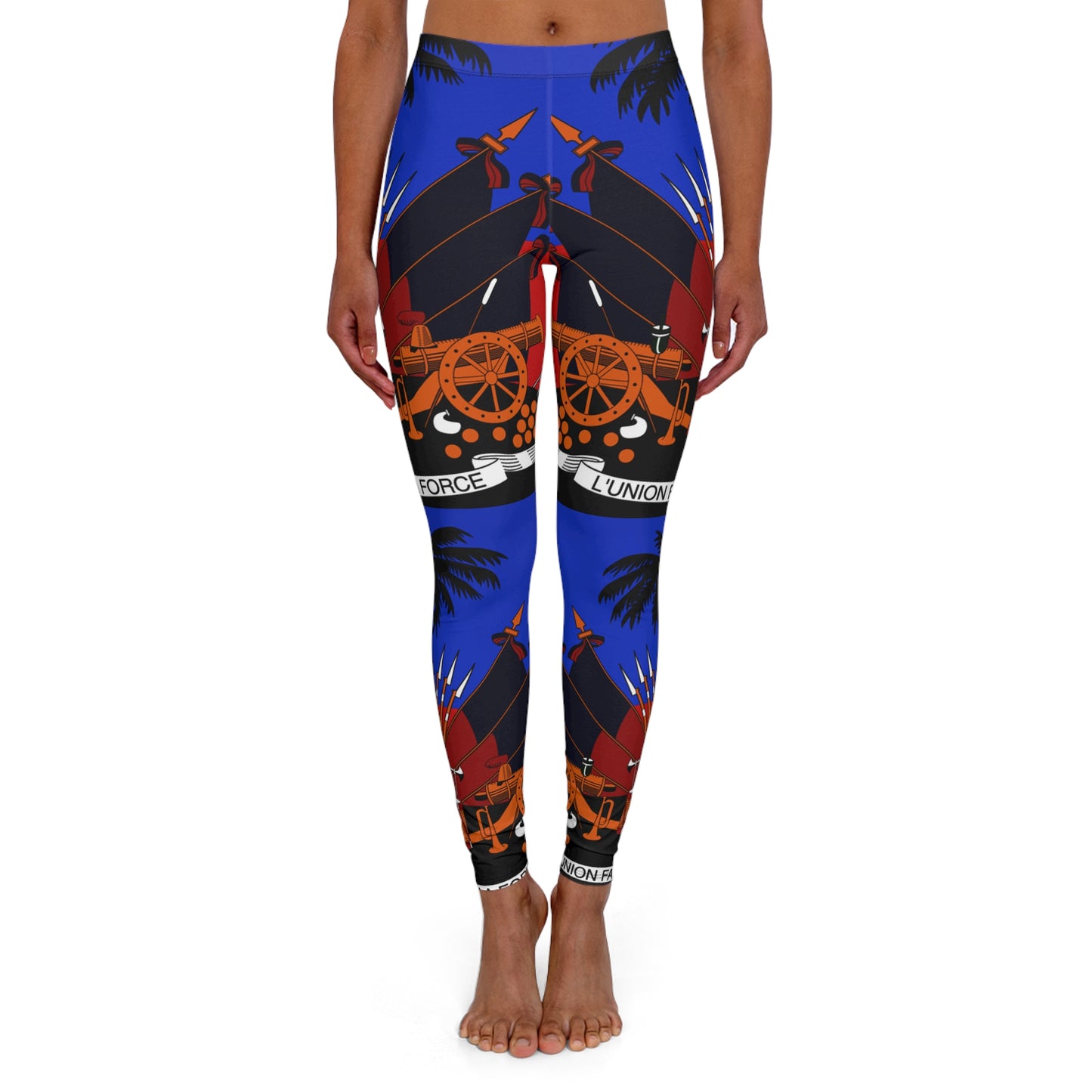 Bold Caribbean Print Women's Spandex Leggings - Perfect for Activewear and Casual Outings