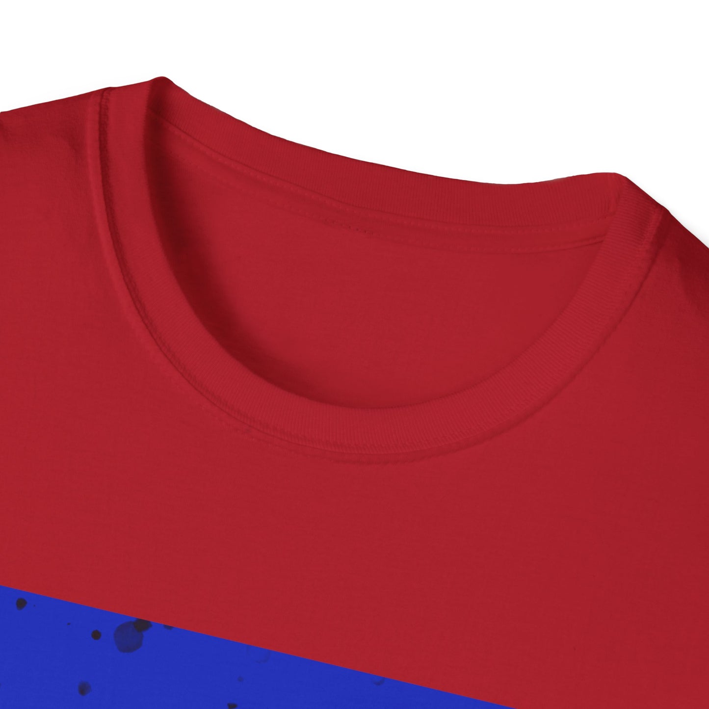 Haiti Pride Unisex Softstyle T-Shirt - Vibrant Red & Blue Design