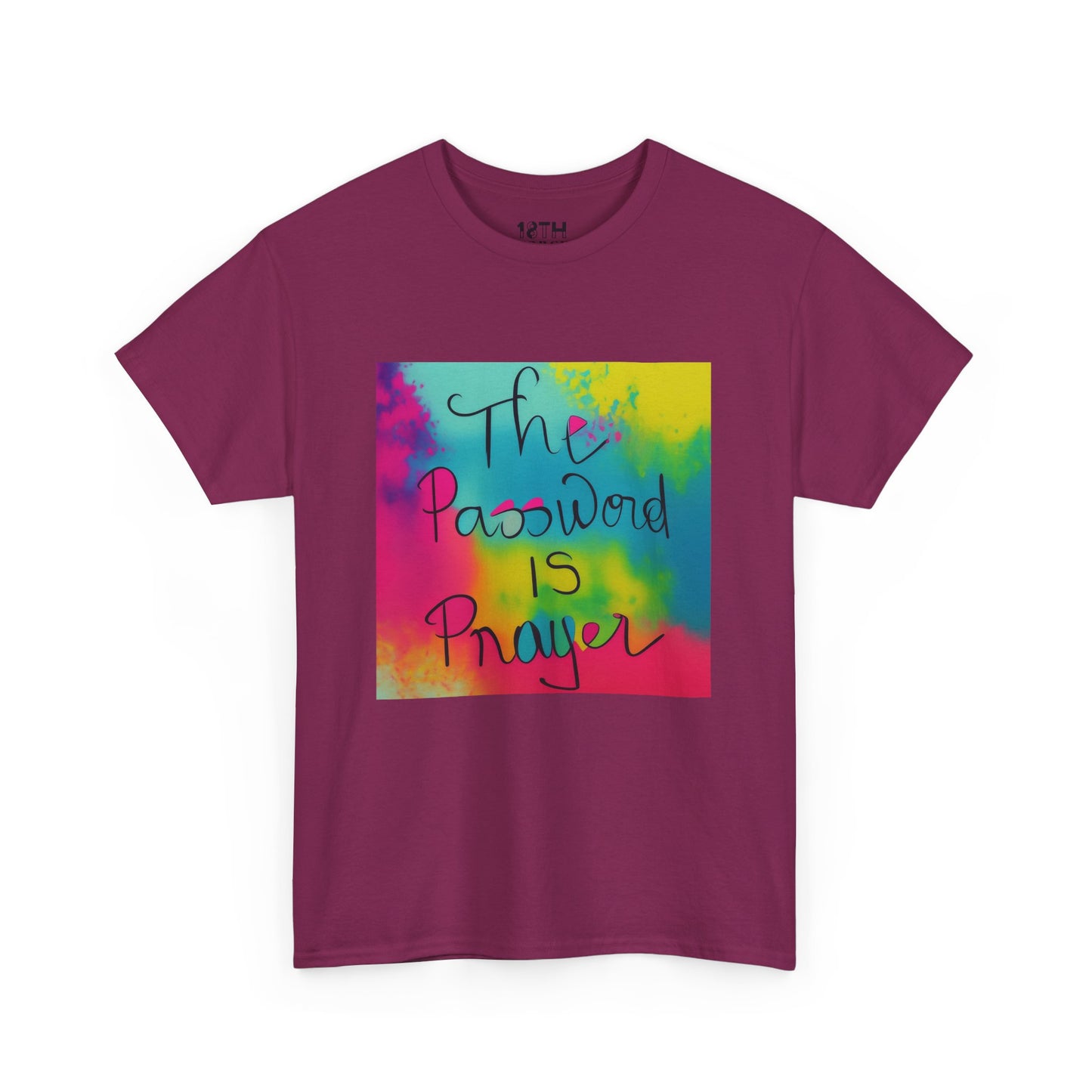 The Password is Prayer Unisex Heavy Cotton Tee | Vibrant Inspirational T-Shirt for Daily Motivation