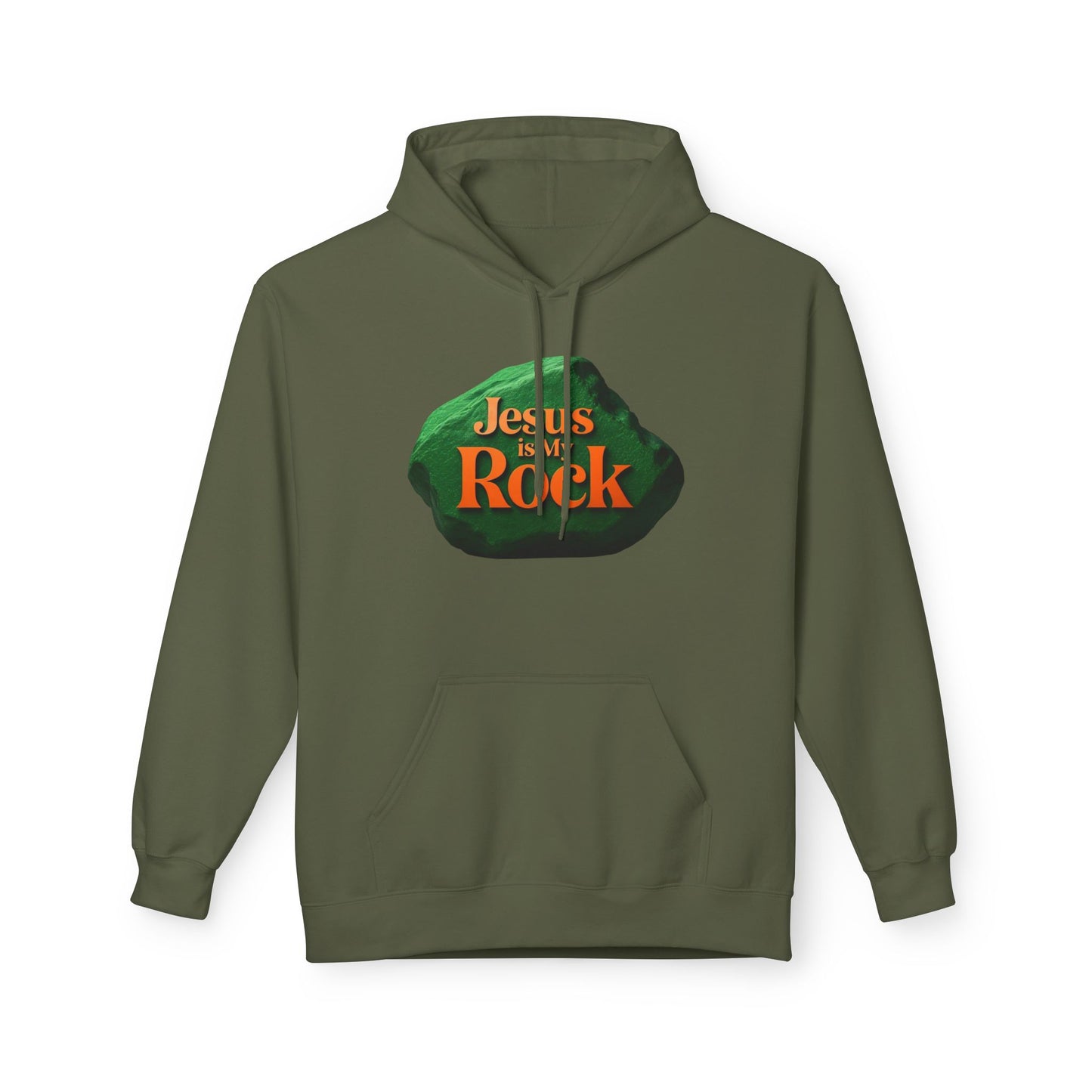 Jesus is My Rock Unisex Fleece Hoodie - Inspirational Comfort for All