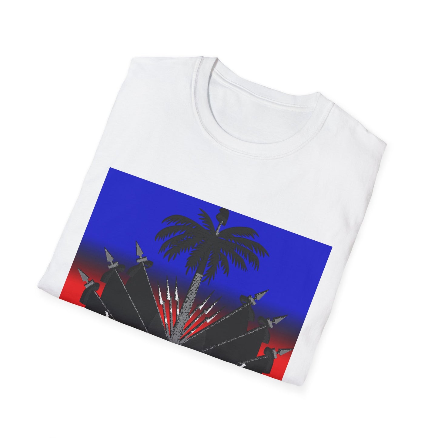 Haitian flag T-shirt with dark emblem