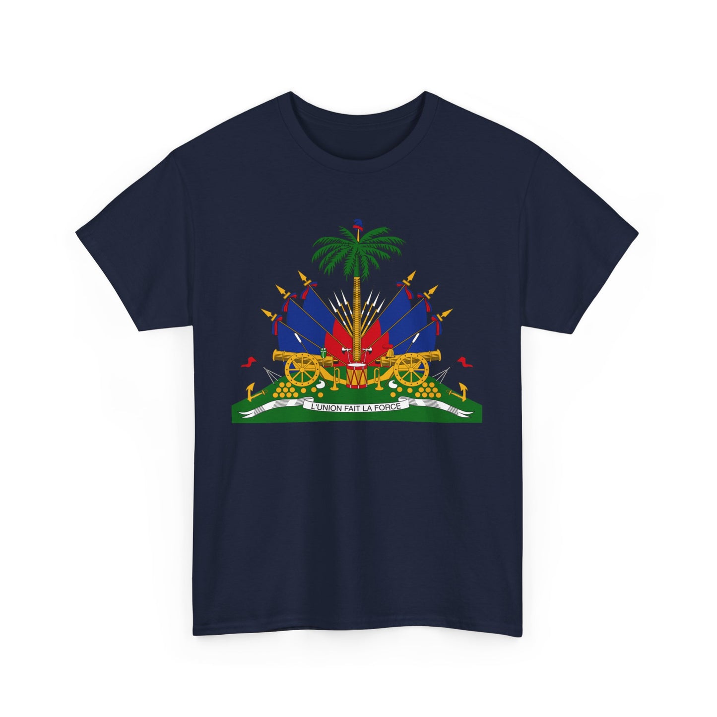 Haiti Coat of Arms Cotton Tee - Haitian Flag Design, Gifts for Heritage Lovers, Casual Wear,  Unisex Tee