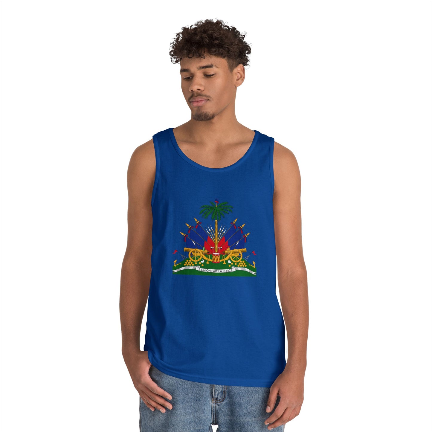 Haitian Pride Tank Top - Unisex Heavy Cotton, Beachwear, Summer Style, Festival Shirt, Gift for Him/Her, Cultural Apparel