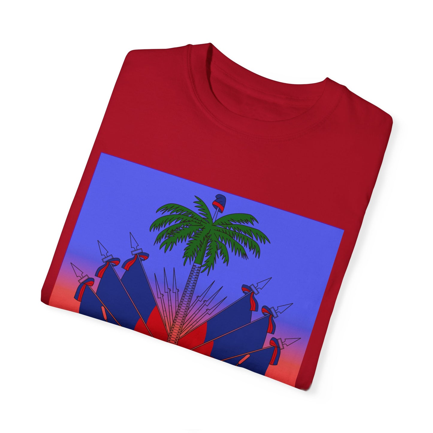 Haitian Pride Garment-Dyed T-Shirt | Vibrant Cultural Art