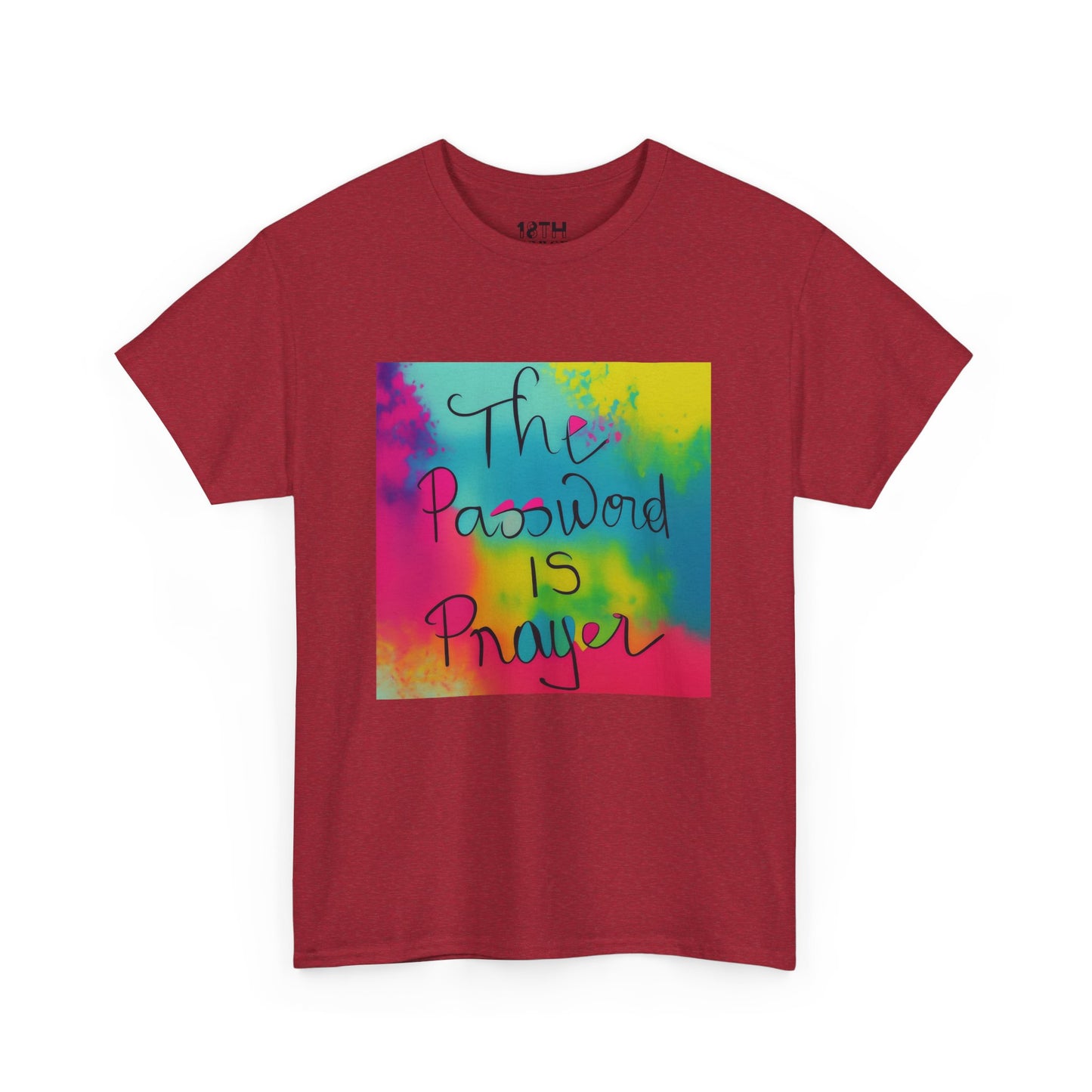 The Password is Prayer Unisex Heavy Cotton Tee | Vibrant Inspirational T-Shirt for Daily Motivation