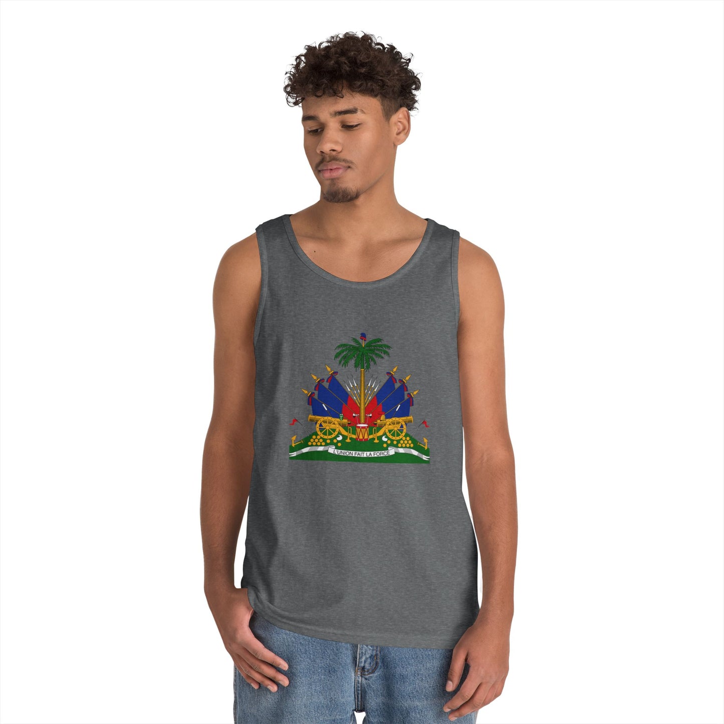 Haitian Pride Tank Top - Unisex Heavy Cotton, Beachwear, Summer Style, Festival Shirt, Gift for Him/Her, Cultural Apparel