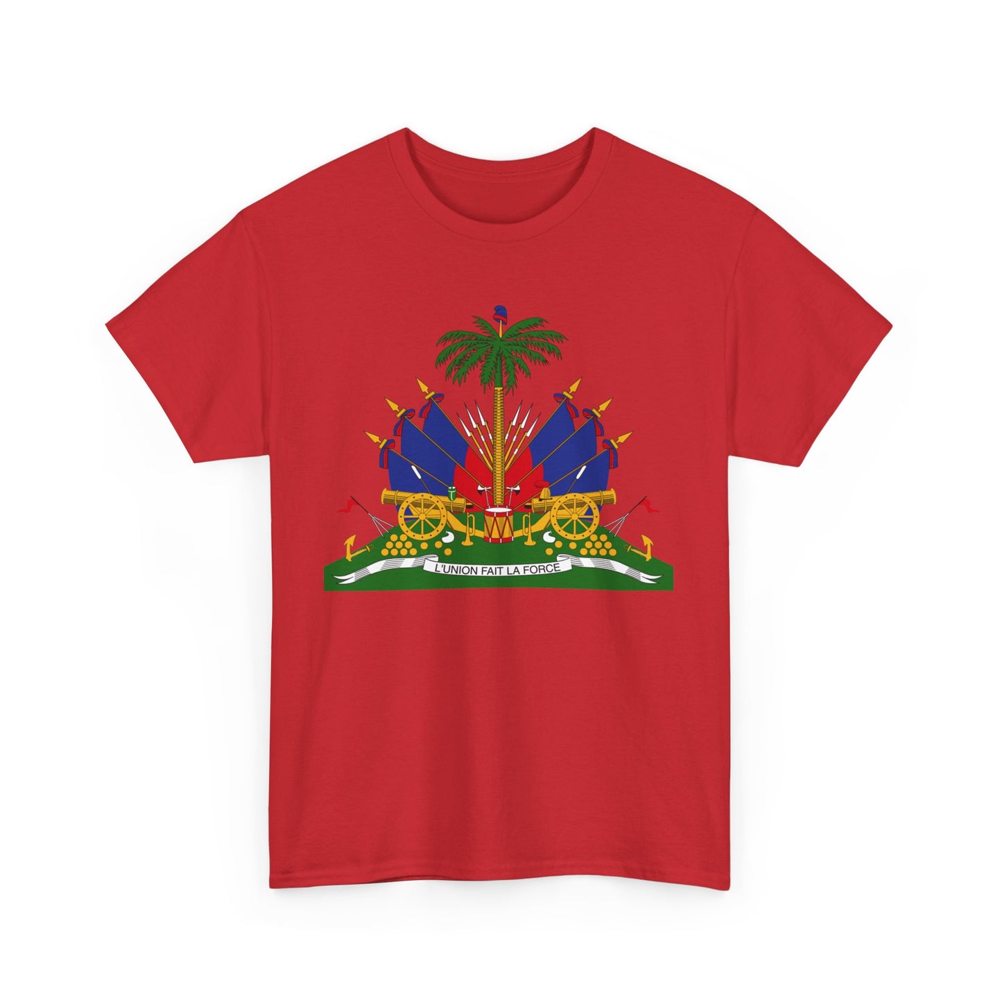 Haiti Coat of Arms Cotton Tee - Haitian Flag Design, Gifts for Heritage Lovers, Casual Wear,  Unisex Tee
