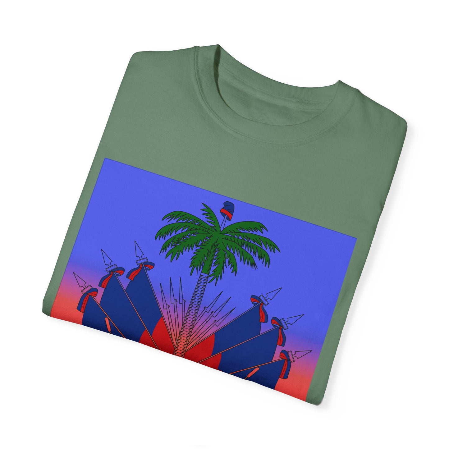 Haitian Pride Garment-Dyed T-Shirt | Vibrant Cultural Art