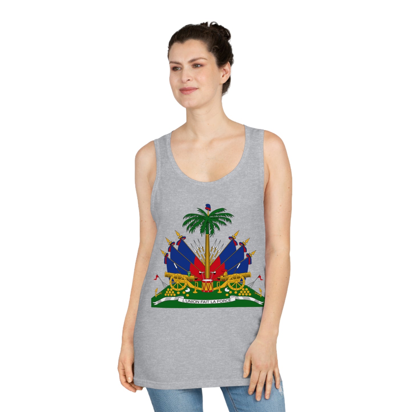Haiti Coat of Arms Tank Top - Haitian Flag Design - Perfect for Summer Celebrations