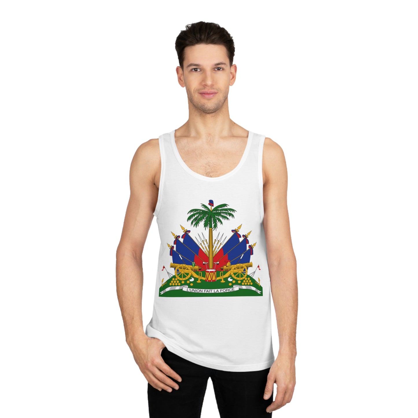 Haiti Coat of Arms Tank Top - Haitian Flag Design - Perfect for Summer Celebrations