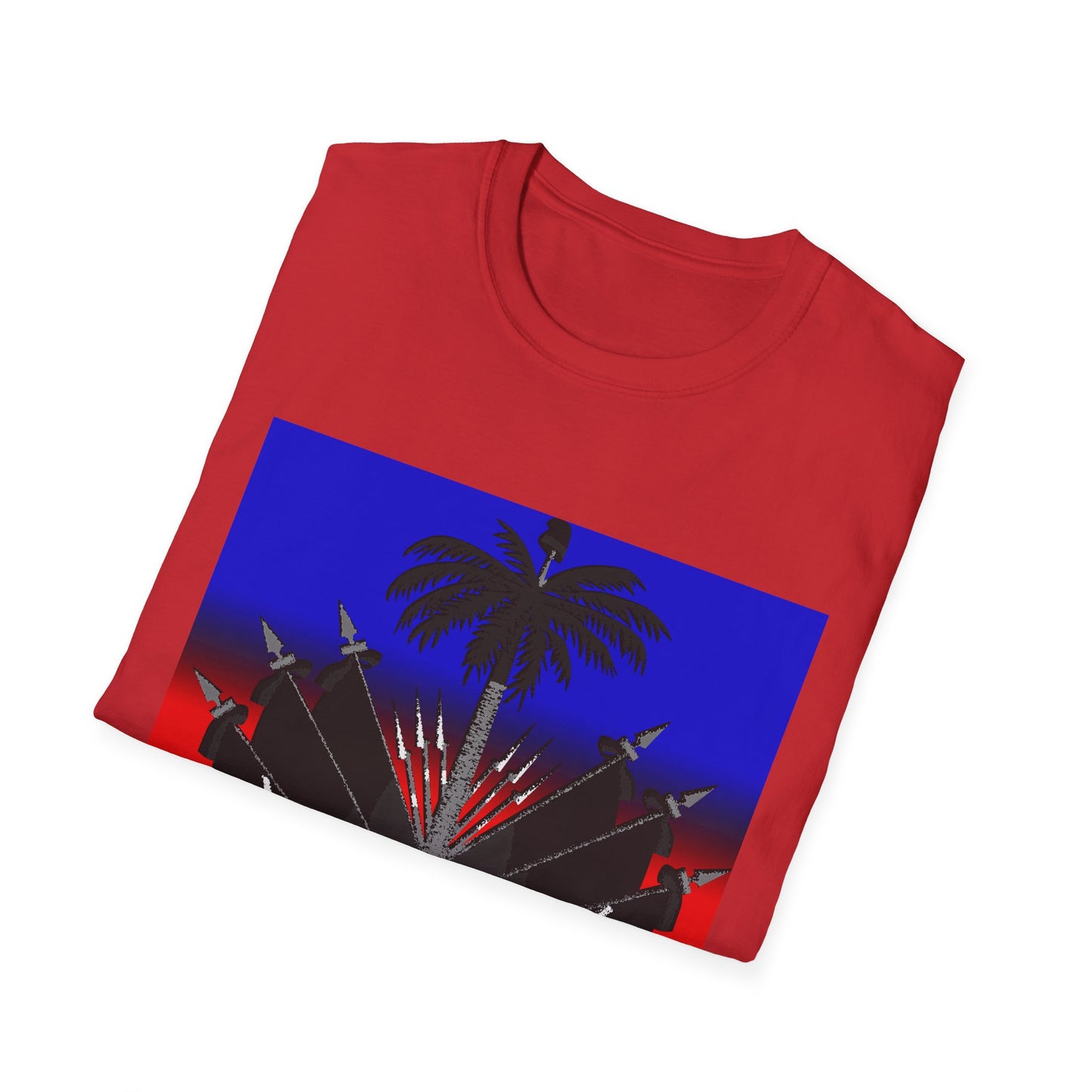 Haitian flag T-shirt with dark emblem