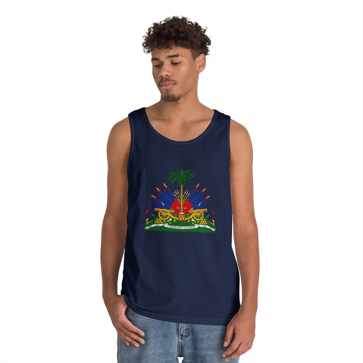 Haitian Pride Tank Top - Unisex Heavy Cotton, Beachwear, Summer Style, Festival Shirt, Gift for Him/Her, Cultural Apparel