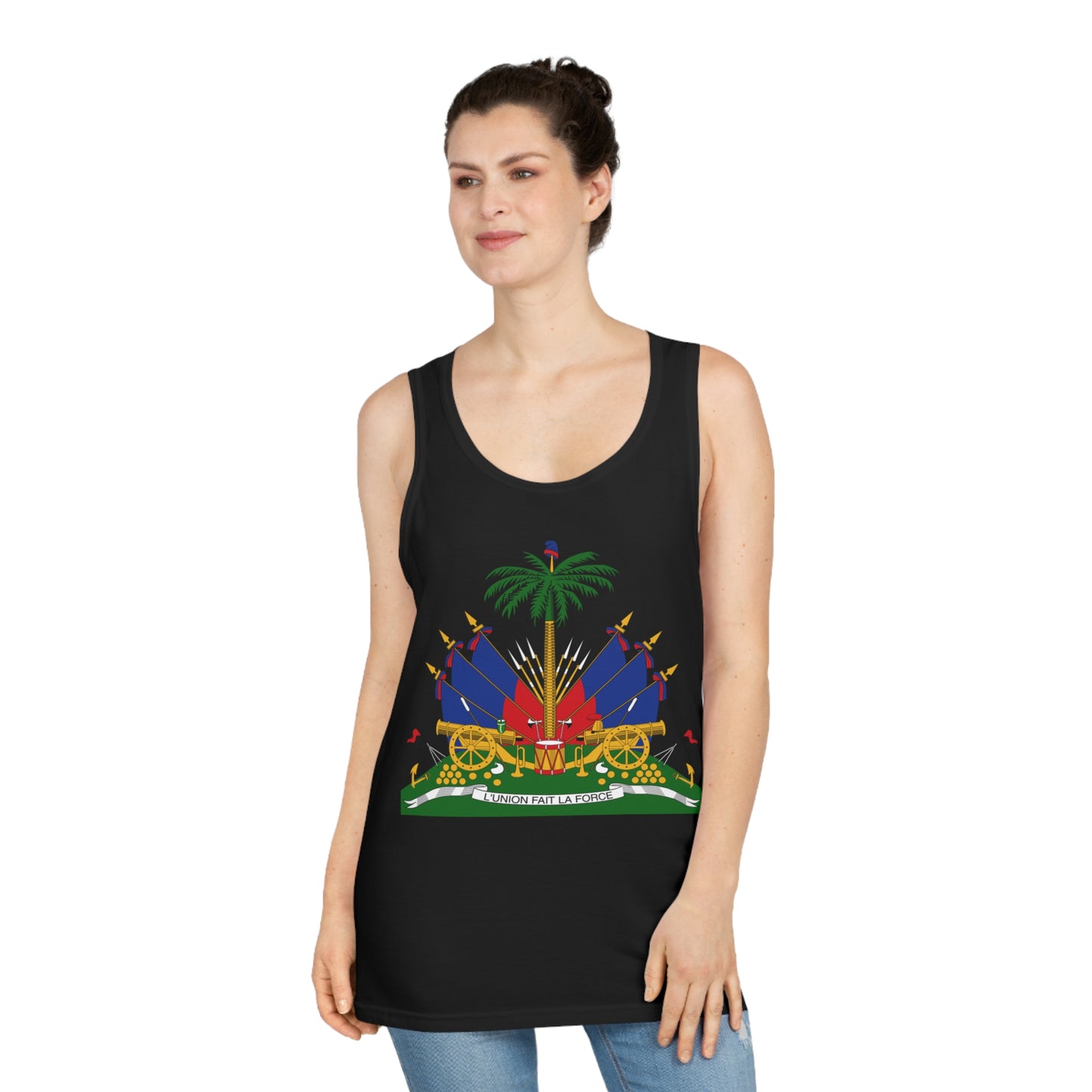 Haiti Coat of Arms Tank Top - Haitian Flag Design - Perfect for Summer Celebrations